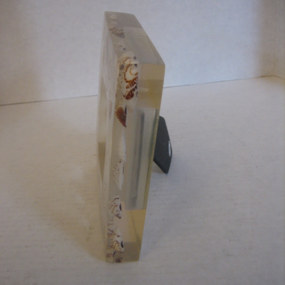 Free Lifestyle Less is More Resin & Seashells 3 x 3 Single Picture Frame NWNT - Picture 2 of 5